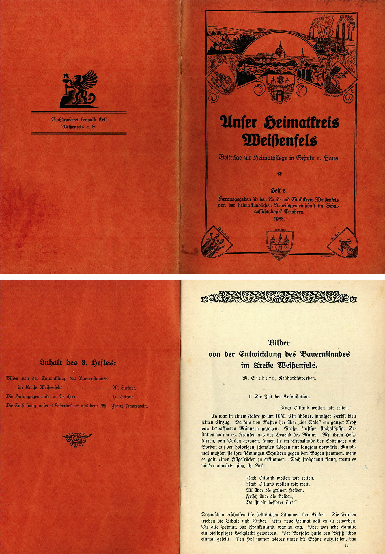 Unser Heimatkreis Weißenfels - Heft 8 / 1928 - Beiträge zur Heimatpflege - Land- und Stadtkreis Weißenfels